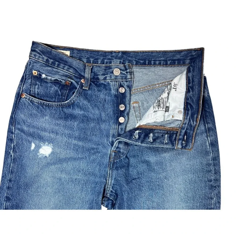 Levi’s 501 Premium Distressed Straight Leg Denim Jeans Men’s W30 L30